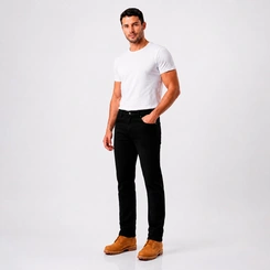 Calça Masculina P&A Jeans Básica Black