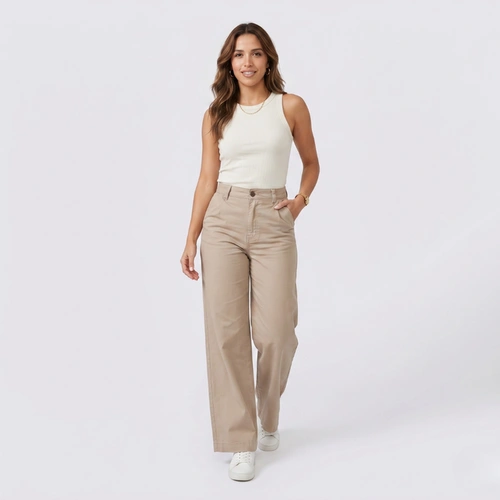 Calça Feminina jeans Human Body Wide Leg Color