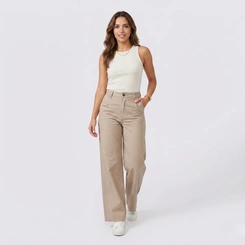 Calça Feminina jeans Human Body Wide Leg Color