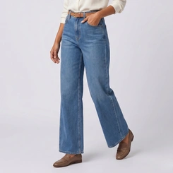 Calça Feminina Jeans Human Body Wide Leg