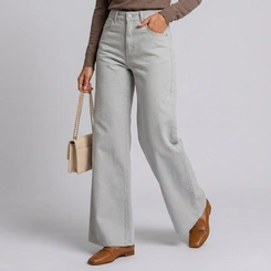 Calça Feminina Jeans Human Body Wide Leg Color