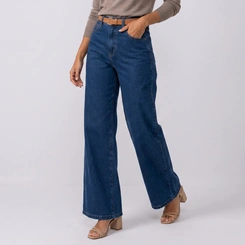Calça Feminina Jeans Human Body Wide Leg