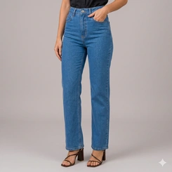 Calça Feminina Jeans Human Body Wide Leg Flex