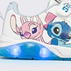 Tênis Infantil Menina Stitch Com Luzes Led Calce Fácil