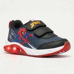 Tênis Infantil Menino Homem Aranha Com Luzes Led Calce Fácil