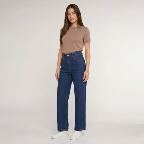 Calça Feminina Jeans Human Body Wide Leg Flex