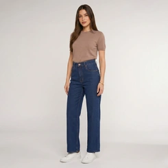 Calça Feminina Jeans Human Body Wide Leg Flex