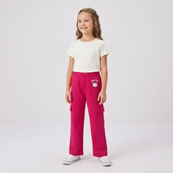 Calça Junenil Menina Moletom Hello Kitty Flare