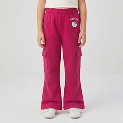 Calça Junenil Menina Moletom Hello Kitty Flare