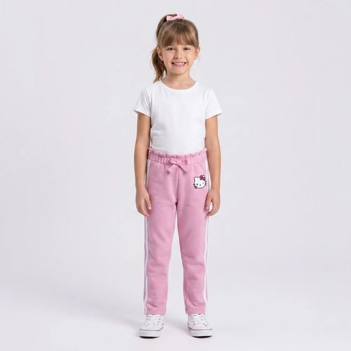 Calça Infantil Menina Moletom Hello Kitty Flare