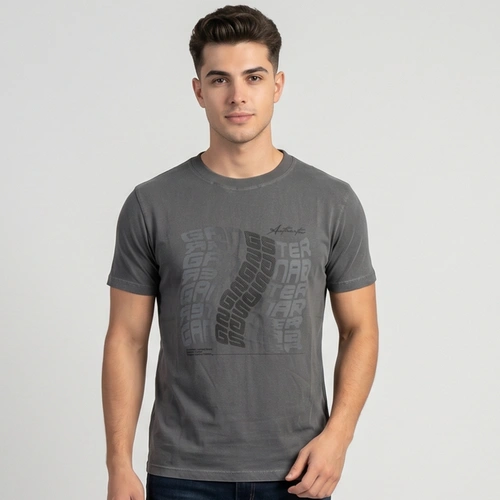 Camiseta Masculina Manga Curta Com Estampa Central Gangster