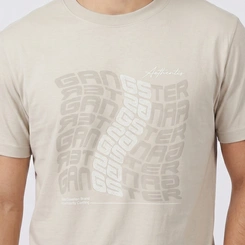 Camiseta Masculina Manga Curta Com Estampa Central Gangster