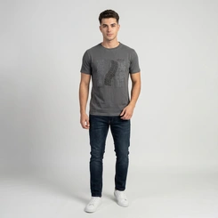 Camiseta Masculina Manga Curta Com Estampa Central Gangster