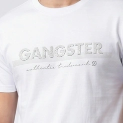 Camiseta Masculina Manga Curta Com Estampa Central Gangster