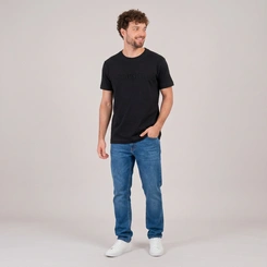 Camiseta Masculina Manga Curta Lisa Com Relevo Gangster