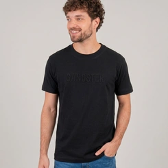 Camiseta Masculina Manga Curta Lisa Com Relevo Gangster