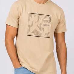 Camiseta Masculina Manga Curta Estampa Central Gangster