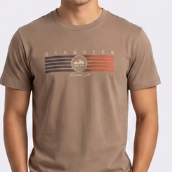 Camiseta Masculina Manga Curta Casual Gangster