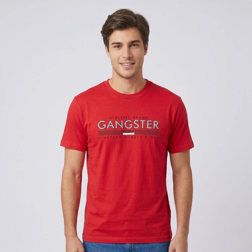 Camiseta Masculina Manga Curta Com Estampa Central Gangster