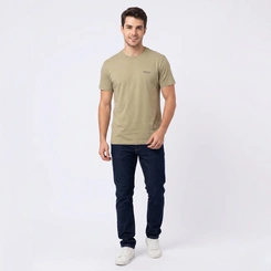 Camiseta Masculina Manga Curta Casual Lisa Gangster