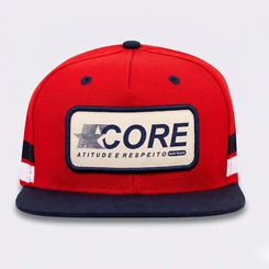 Boné Masculino Snapback Aba Reta Vermelho Overcore