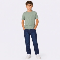Calça Juvenil Menino Jeans Cargo Paparrel