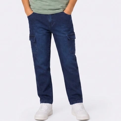 Calça Juvenil Menino Jeans Cargo Paparrel