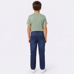 Calça Juvenil Menino Jeans Cargo Paparrel