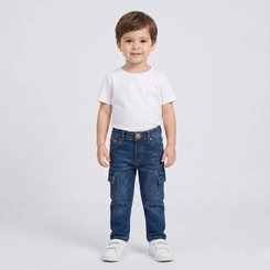 Calça Infantil Menino Jeans Cargo Paparrel