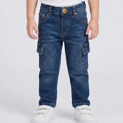 Calça Infantil Menino Jeans Cargo Paparrel