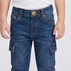 Calça Infantil Menino Jeans Cargo Paparrel