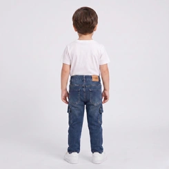Calça Infantil Menino Jeans Cargo Paparrel