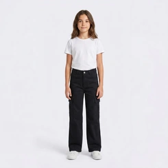 Calça Juvenil Feminina Cargo Jeans Lordan