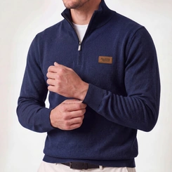 Suéter Masculino Red Nose Tricô Meio Zíper Gola Alta Original