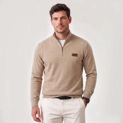 Suéter Masculino Red Nose Tricô Meio Zíper Gola Alta Original