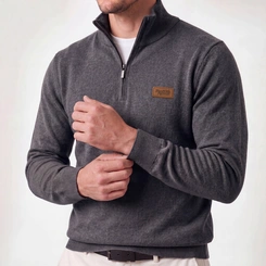 Suéter Masculino Red Nose Tricô Meio Zíper Gola Alta Original