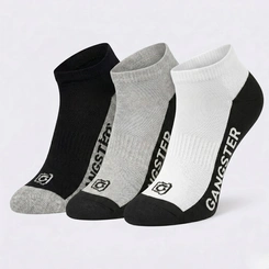 Kit 3 Pares De Meias Masculinas Invisíveis Atoalhadas Gangster