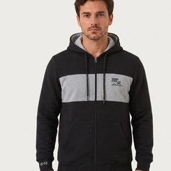 Blusa De Moletom Masculina Com Capuz E Zíper Gangster