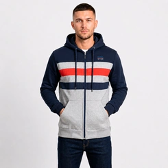 Blusa De Moletom Masculina Bicolor Com Zíper E Capuz Gangster