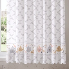 Cortina Curta Para Cozinha Luna Estampada 2,20m x 1,20m Bella Janela