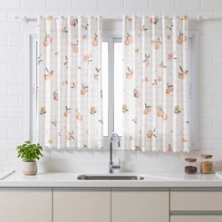 Cortina Curta Para Cozinha Luna Estampada 2,20m x 1,20m Bella Janela