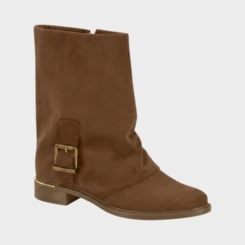Bota Feminina Cano Médio Capa Em Camurça Vizzano