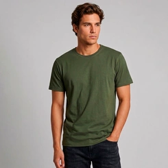 Camiseta Masculina Básica Lisa Em Algodão
