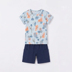 Conjunto Infantil Menino Camiseta E Bermuda Safari Rovi Kids
