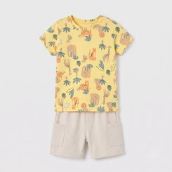 Conjunto Infantil Menino Camiseta E Bermuda Safari Rovi Kids