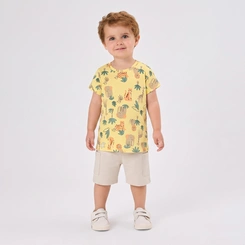 Conjunto Infantil Menino Camiseta E Bermuda Safari Rovi Kids