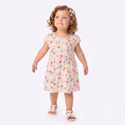 Vestido Infantil Menina Estampado Abelhinhas Rovi Kids