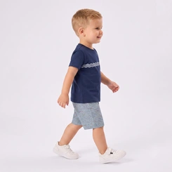 Conjunto Infantil Menino Camiseta E Bermuda Tubarão Rovi Kids