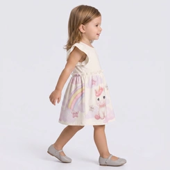 Vestido Infantil Menina Estampado Em Malha Tech Rovi Kids