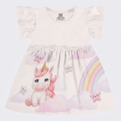 Vestido Infantil Menina Estampado Em Malha Tech Rovi Kids